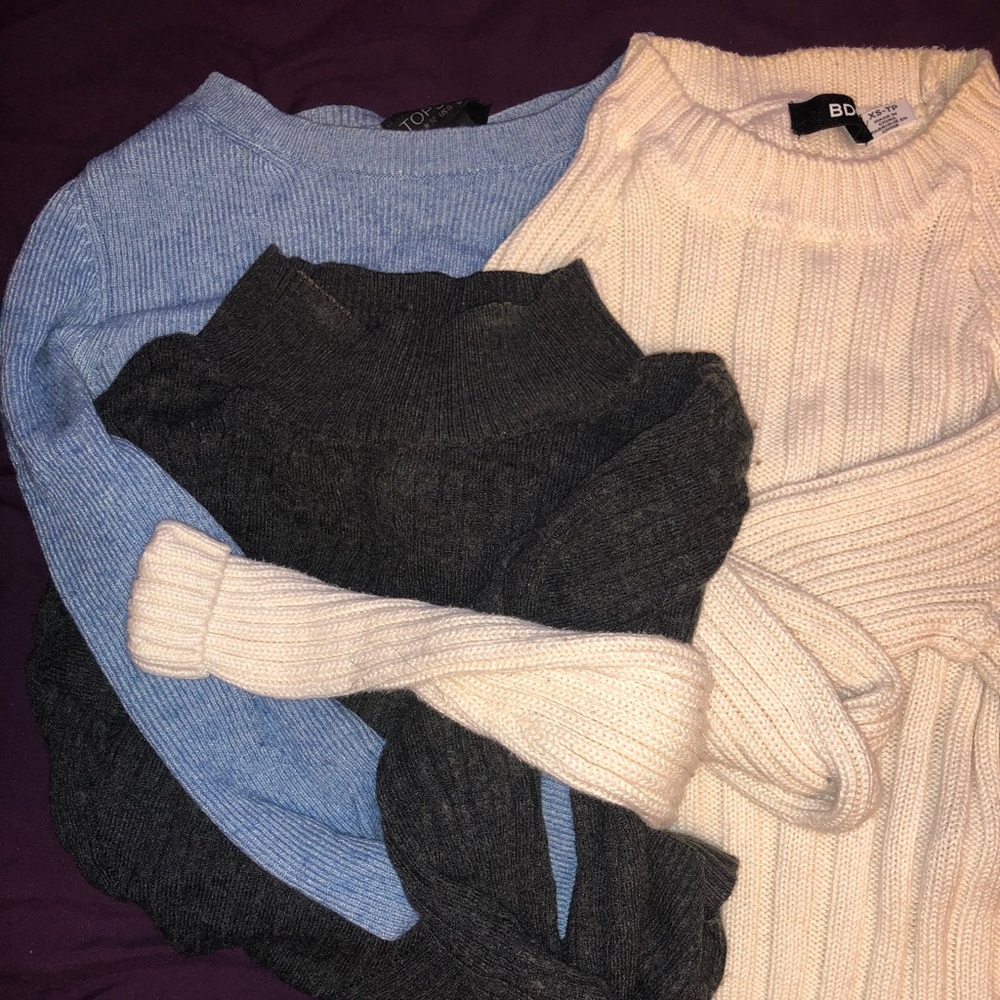3 cropped sweaters from TOPSHOP & Urban Outfitters